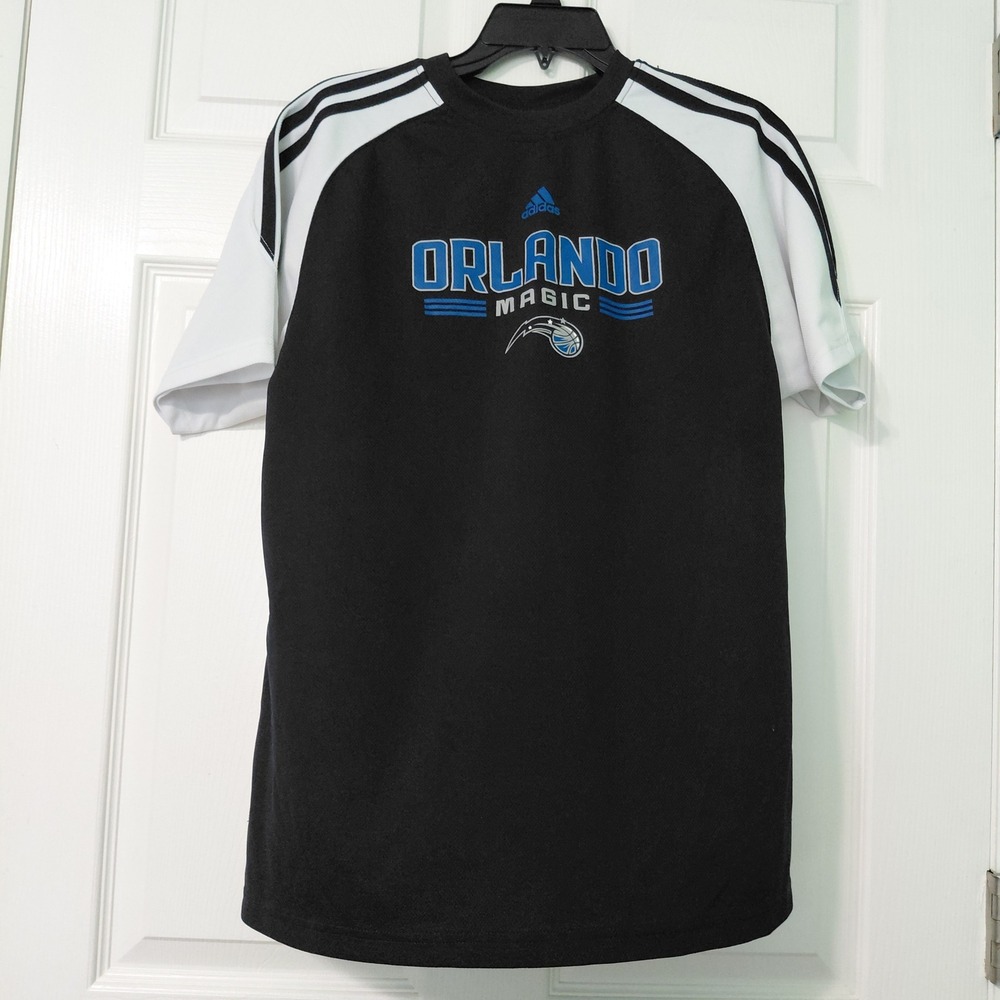 Adidas Orlando Magic NBA T-Shirt Mens XL 18/20 Black White Graphic Raglan Tee